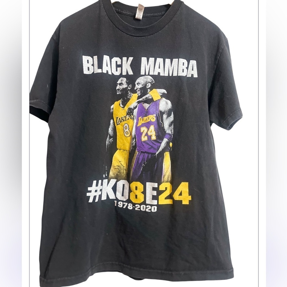Black MAMBA #24 Alstyle Classic Black T-Shirt KobeBryant Sz L